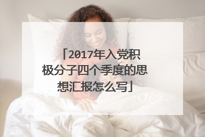 2017年入党积极分子四个季度的思想汇报怎么写