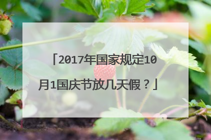 2017年国家规定10月1国庆节放几天假？