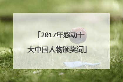 2017年感动十大中国人物颁奖词