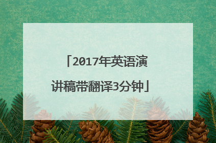 2017年英语演讲稿带翻译3分钟