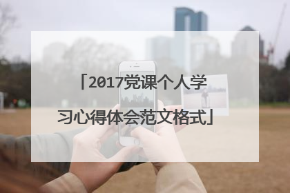 2017党课个人学习心得体会范文格式