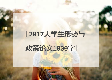 2017大学生形势与政策论文1000字