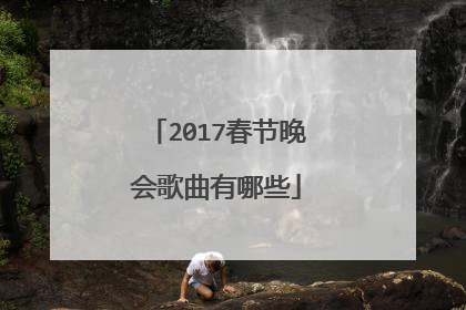 2017春节晚会歌曲有哪些