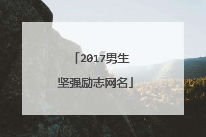 2017男生坚强励志网名