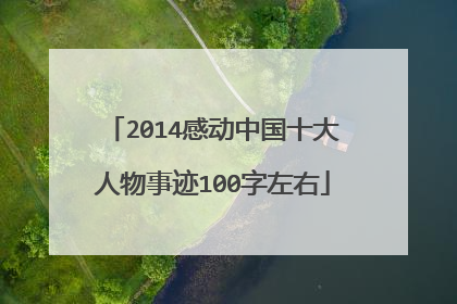 2014感动中国十大人物事迹100字左右