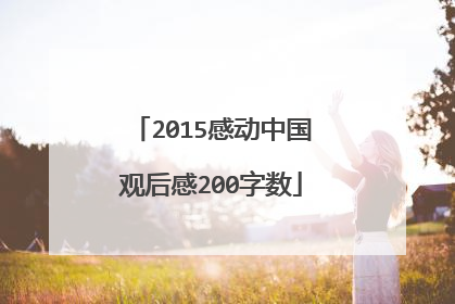 2015感动中国观后感200字数