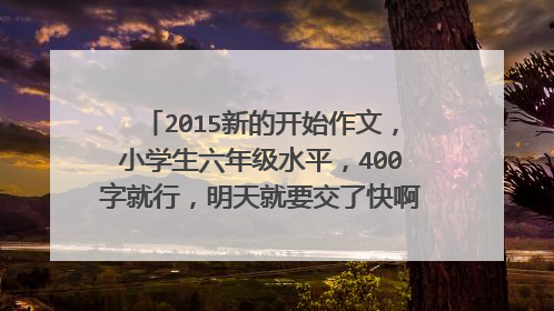 2015新的开始作文,小学生六年级水平,400字就行,明天就要交了快啊,写一个新的开始就行