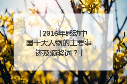 2016年感动中国十大人物的主要事迹及颁奖词?