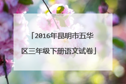 2016年昆明市五华区三年级下册语文试卷