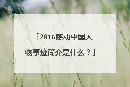 2016感动中国人物事迹简介是什么?