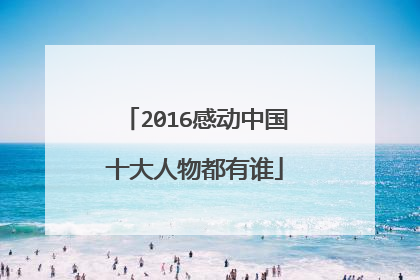 2016感动中国十大人物都有谁