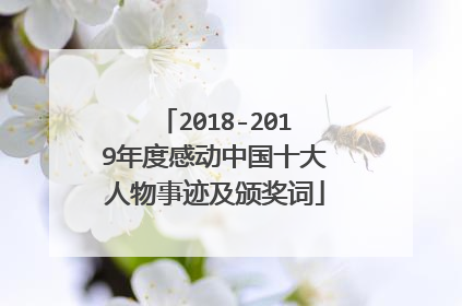 2018-2019年度感动中国十大人物事迹及颁奖词