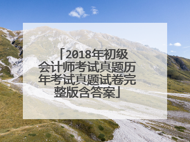 2018年初级会计师考试真题历年考试真题试卷完整版含答案
