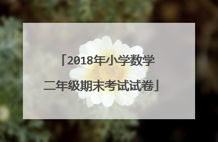 2018年小学数学二年级期末考试试卷
