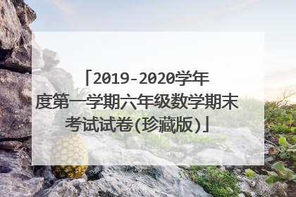2019-2020学年度第一学期六年级数学期末考试试卷(珍藏版)