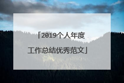 2019个人年度工作总结优秀范文
