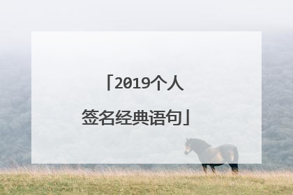 2019个人签名经典语句