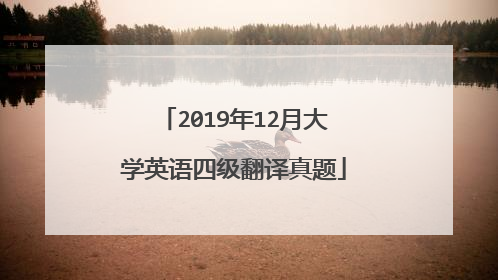 2019年12月大学英语四级翻译真题