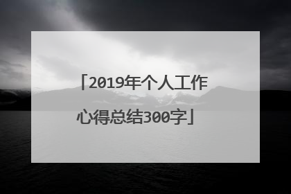 2019年个人工作心得总结300字