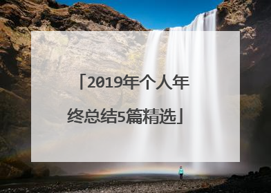 2019年个人年终总结5篇精选