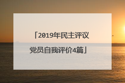 2019年民主评议党员自我评价4篇