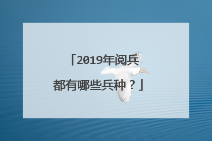 2019年阅兵都有哪些兵种?