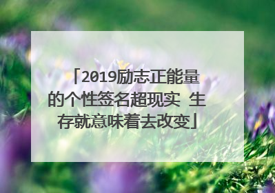 2019励志正能量的个性签名超现实 生存就意味着去改变