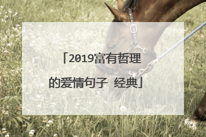 2019富有哲理的爱情句子 经典