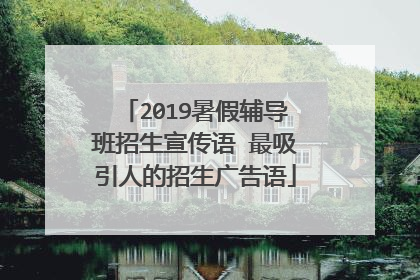 2019暑假辅导班招生宣传语 最吸引人的招生广告语