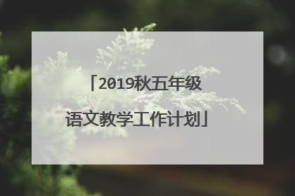 2019秋五年级语文教学工作计划