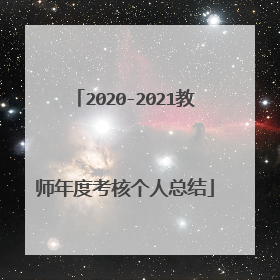 2020-2021教师年度考核个人总结