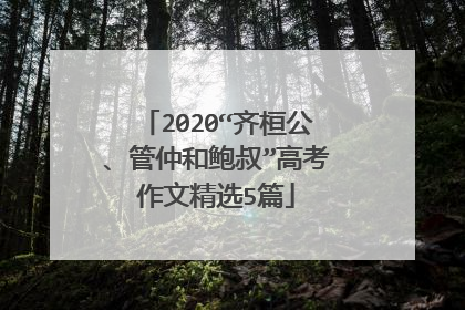 2020“齐桓公、管仲和鲍叔”高考作文精选5篇