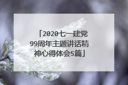 2020七一建党99周年主题讲话精神心得体会5篇