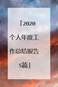 2020个人年度工作总结报告5篇
