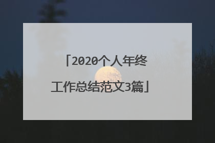 2020个人年终工作总结范文3篇