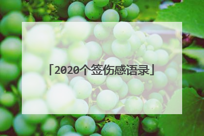 2020个签伤感语录