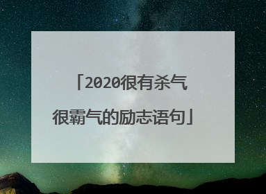 2020很有杀气很霸气的励志语句