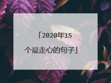 2020年15个最走心的句子