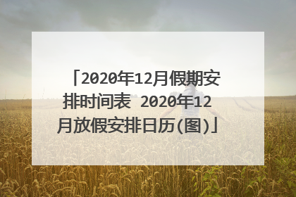 2020年12月假期安排时间表 2020年12月放假安排日历(图)