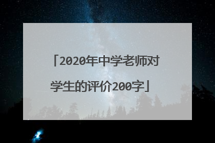 2020年中学老师对学生的评价200字
