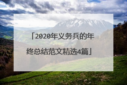 2020年义务兵的年终总结范文精选4篇