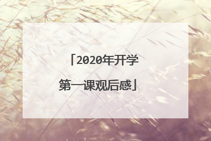 2020年开学第一课观后感