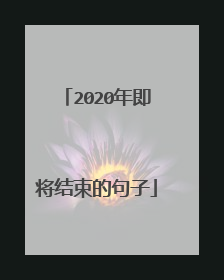 2020年即将结束的句子