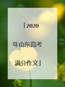 2020年山东高考满分作文