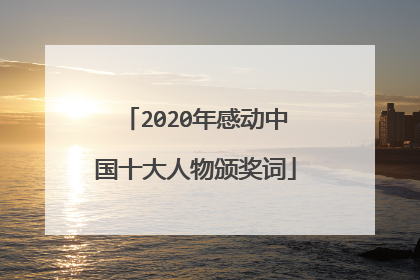2020年感动中国十大人物颁奖词