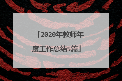 2020年教师年度工作总结5篇
