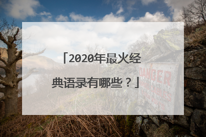 2020年最火经典语录有哪些?