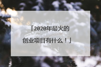 2020年最火的创业项目有什么!