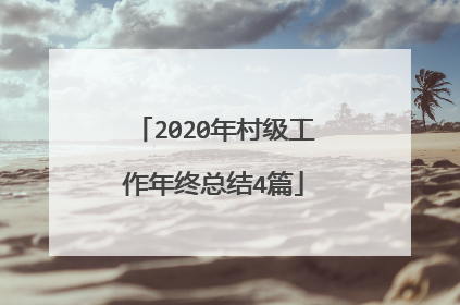 2020年村级工作年终总结4篇
