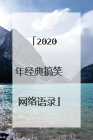 2020年经典搞笑网络语录